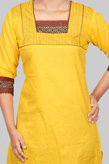 Yellow And Maroon Kurta