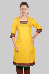 Yellow And Maroon Kurta