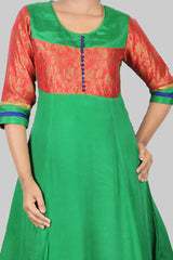 Green Flared Kurta
