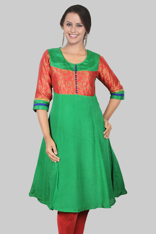 Green Flared Kurta