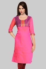 Pink With Purple Banaras Kurta