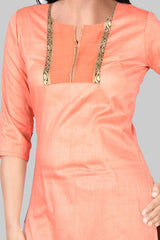 Deep Peach Kurta