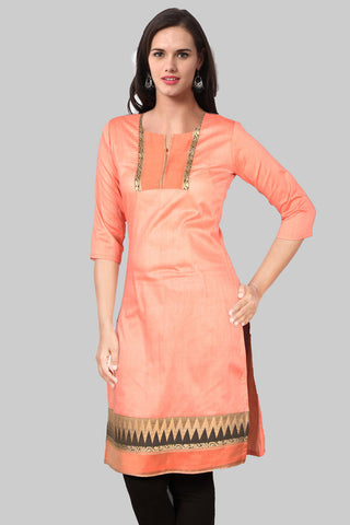 Deep Peach Kurta