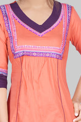 Dark Orange And Plum Kurta