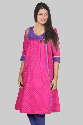 Regular Pink Printed Kurta