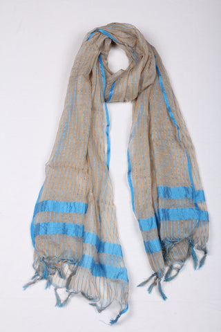 Light Brown And Blue Dupatta