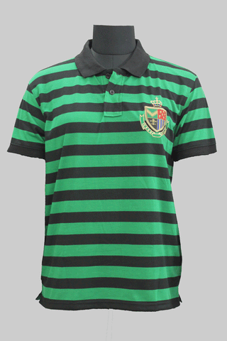 Green & Black Stripes Short sleeve Polo