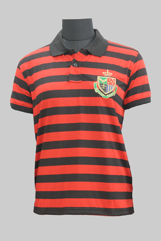 Red & Black Stripes Short sleeve Polo