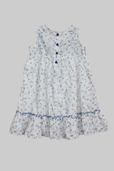 White Blue Lace Frock