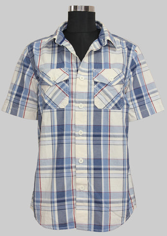 Super Soft Moon Blue Slim Fit Half Sleeve Shirt