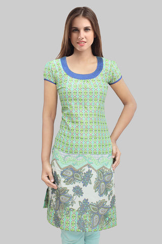 Honeydew Green Printed Kurta