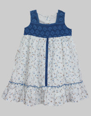 White Blue Lace Frock