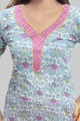 Light Blue And Pink Kurta