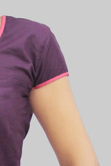 Plain Plum And Pink Hakoba Kurta