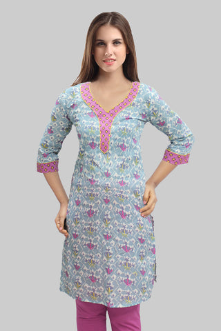 Light Blue And Pink Kurta