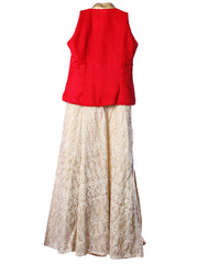 Red And Beige Girl's Dress