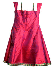 Pink Knee Length Girl's Dress