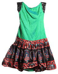 Green And Black Girl's Dress