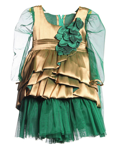 Green And Gold Girl's Dress