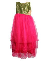 Pink And Gold Floral Girl's Dress