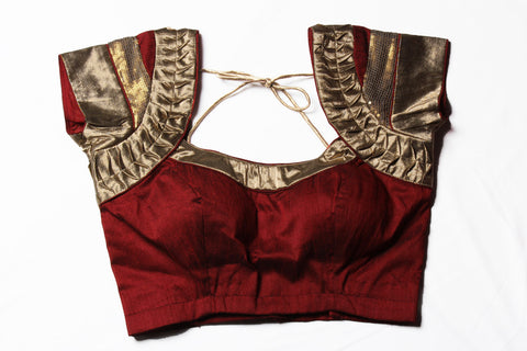 Maroon And Gold Blouse