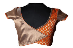 Gold And Orange Banaras Blouse