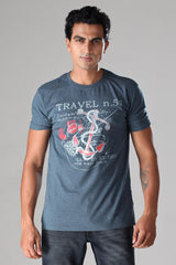 Travel n.57 - Blue Melange T-Shirt