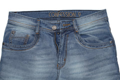 Blue Vintage Wash Comfort Stretch Fit Jeans