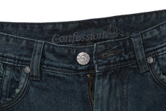 Laurel Leaf Non Strech Mid Weight  Back Pocket Embroidery Damaged Denim