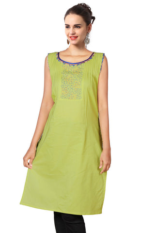 Pistachio Green Embroidery Kurta