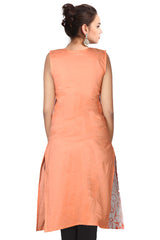 Light Orange Sleeveless Kurta