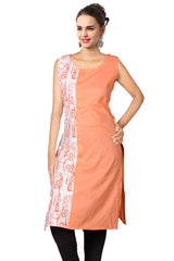 Light Orange Sleeveless Kurta