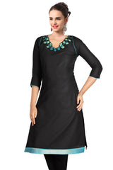 Black And Blue Embroidery Kurta