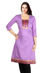 Lavender With Gold Patched Kurta