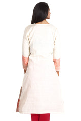 White And Orange Kurta