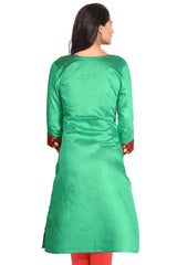 Green And Maroon Banarasi Kurta